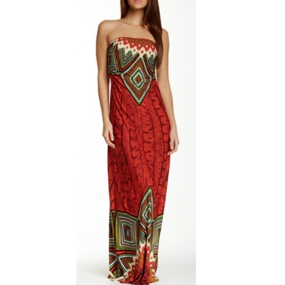 papillon Dresses & Skirts - Papillon Strapless Printed Maxi Dress